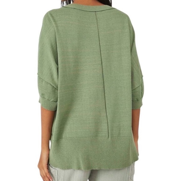 Free People Green Work From Home Sweater Tee - Picture 8 of 9